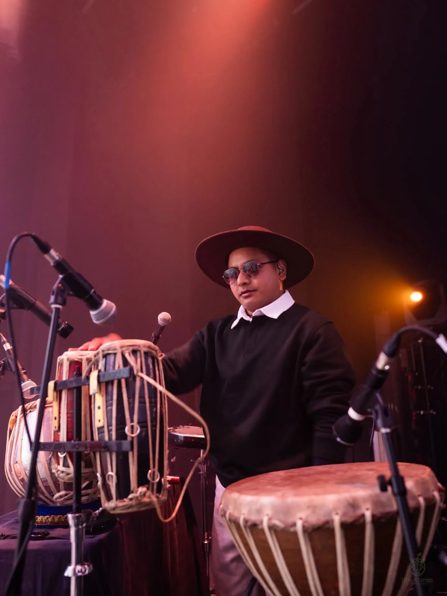 Jagannath Dhaugoda at his percussion station